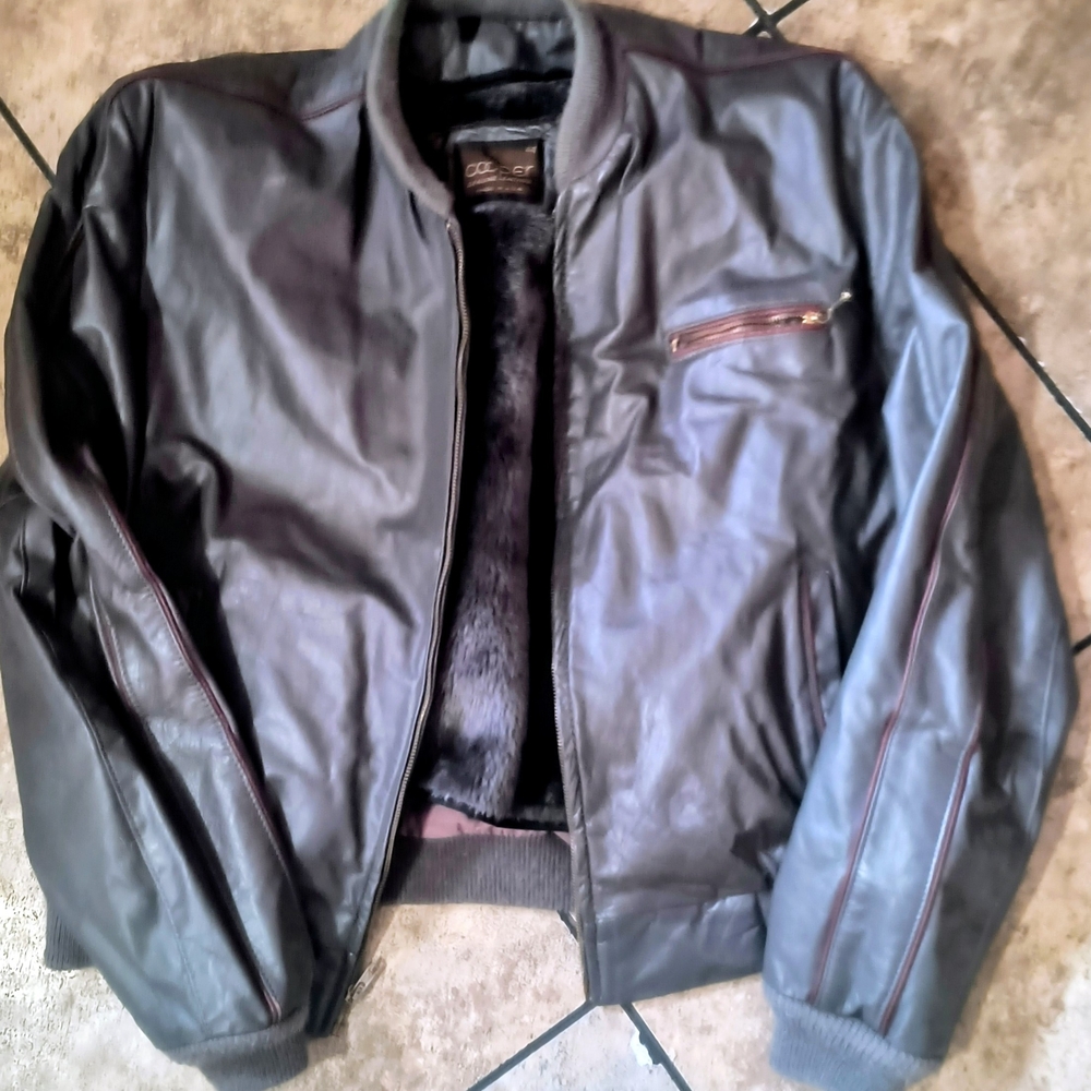 Gray Leather Jacket